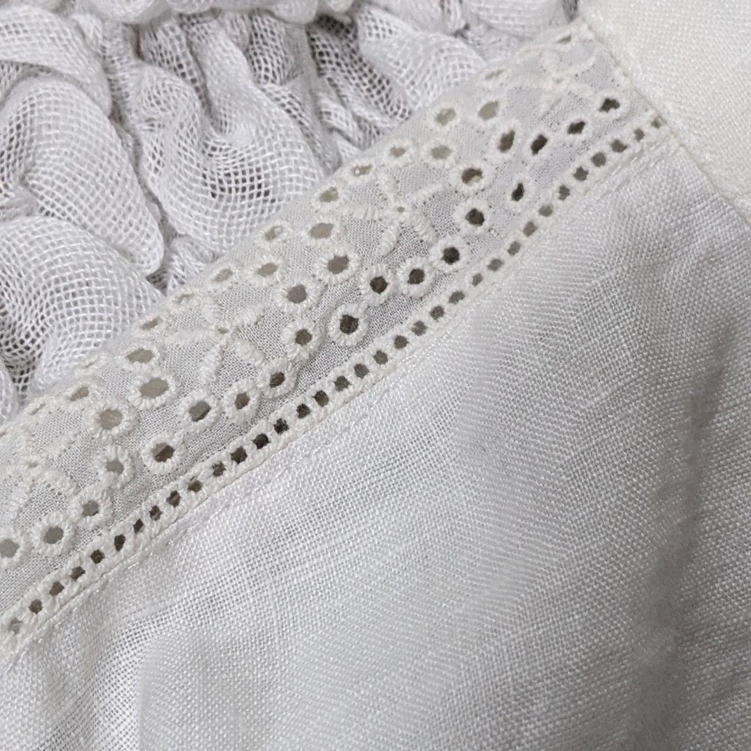 新品アーバンリサーチ リネン100% スキッパー刺繍プルオーバー