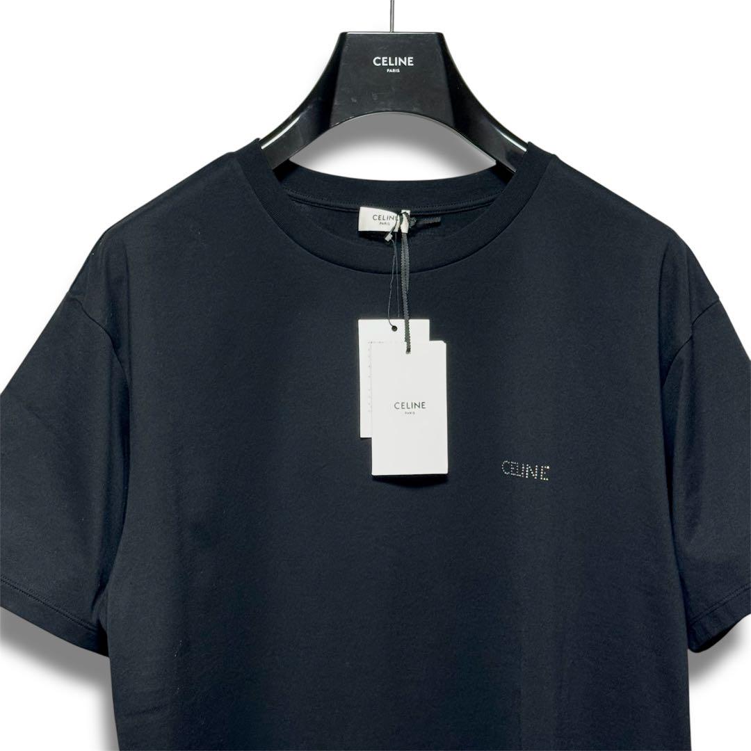 セリーヌ LOOSE T-SHIRT ルーズTシャツ ロゴ ラインストーン XL