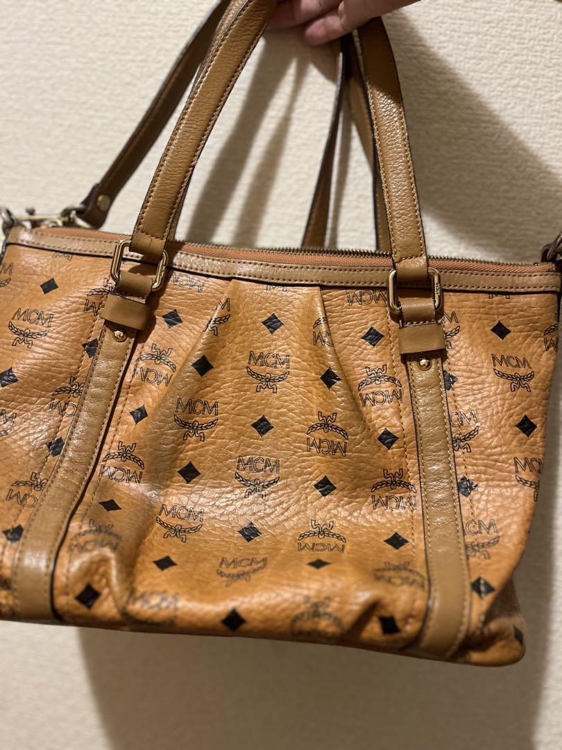 MCM ブラウンレザー2 way ショルダーバッグ