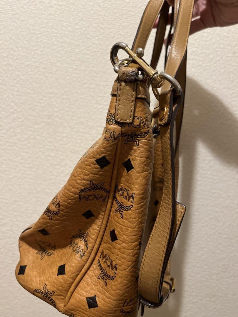 MCM ブラウンレザー2 way ショルダーバッグ