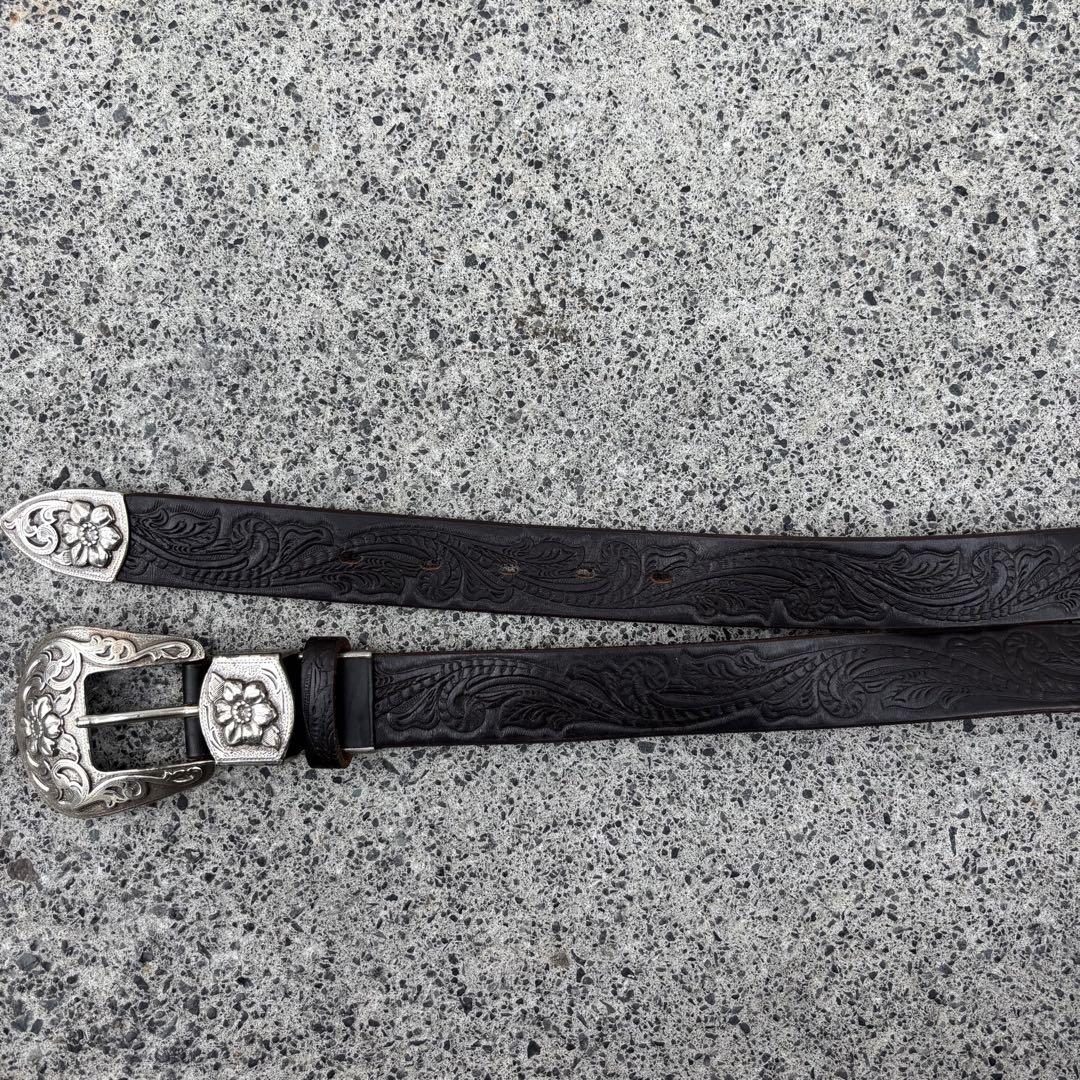 leather belt brown レザーベルト アメカジ y2k