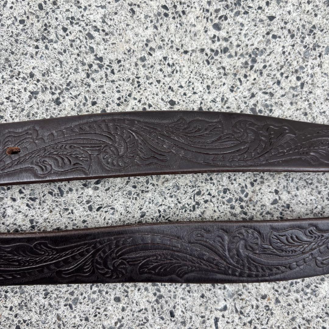 leather belt brown レザーベルト アメカジ y2k