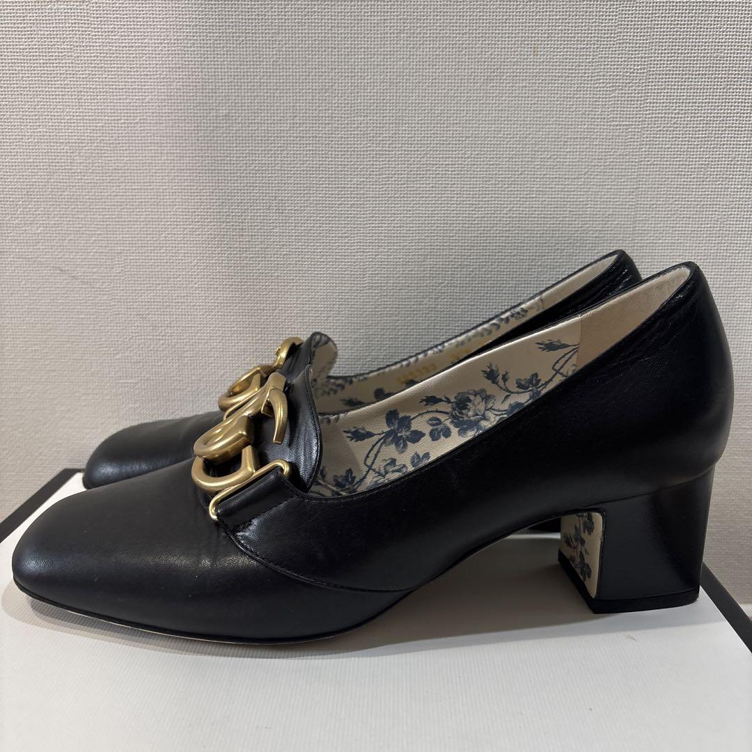 GUCCI パンプス GGマーモント ブルームス 花柄 37 1/2