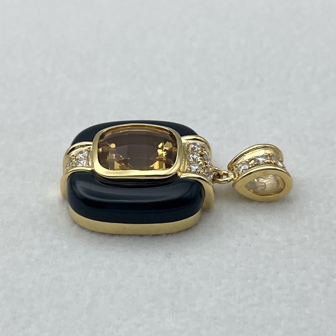 TASAKI k18 シトリン3.82ct ダイヤ0.29ct ペンダントトップ