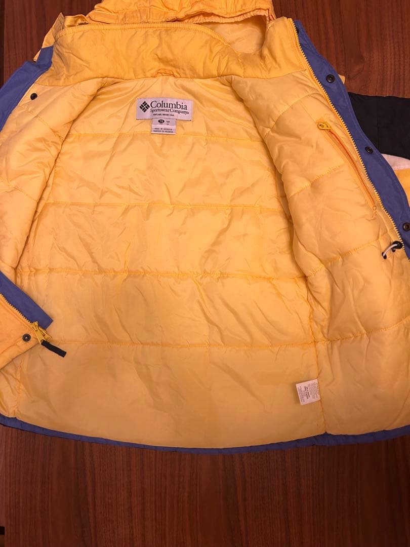 Columbia 中綿ジャケット 12歳用 イエロー/ネイビー Columbia 中綿ジャケット 12歳用 イエロー/ネイビー