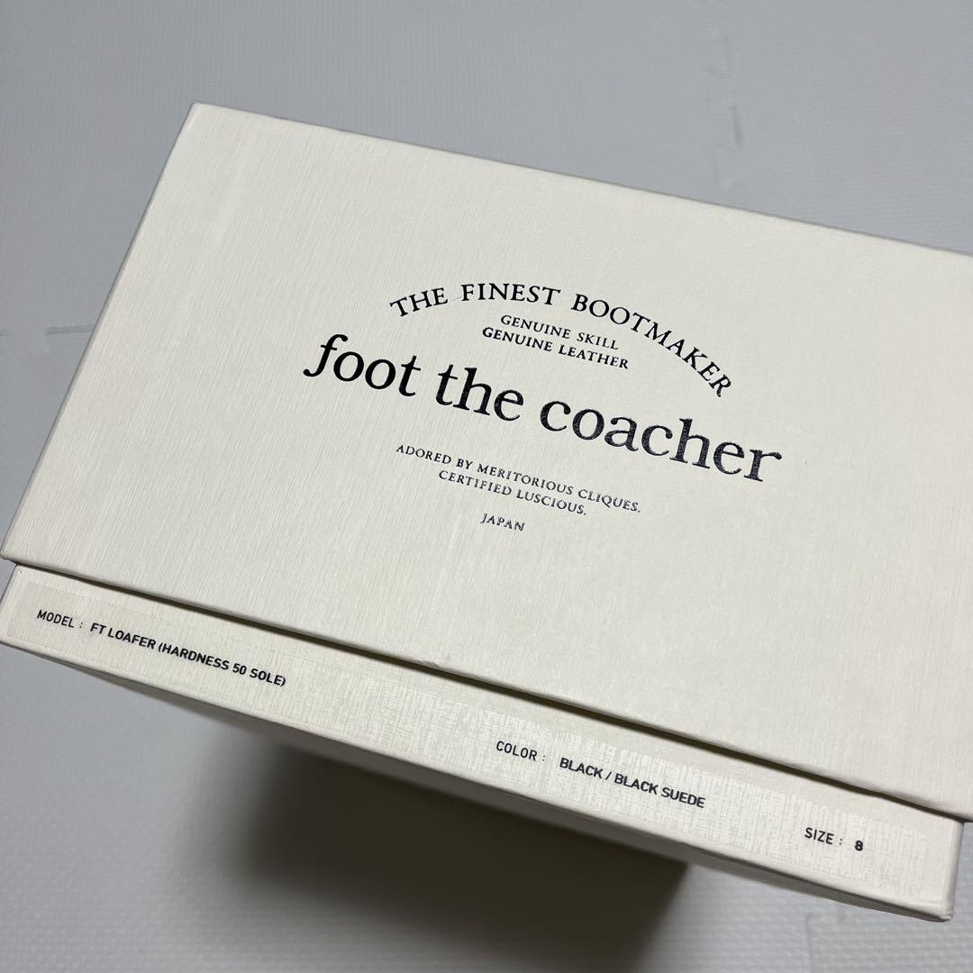 新品 foot the coacher FT ローファー スエード切替 8 黒