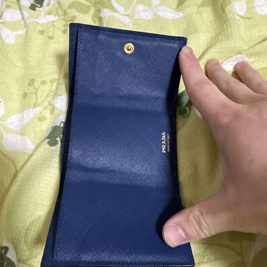 【美品】PRADA ネイビー 三つ折り財布