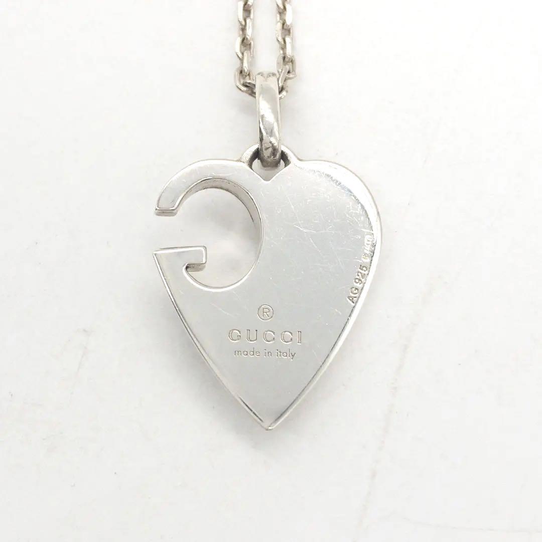 【お買い得】GUCCI ネックレス シルバー ハート Gロゴ SV925