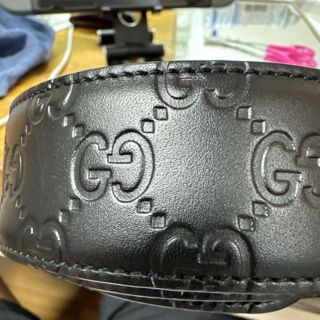 Gucci ブラック GGモノグラム ベルト