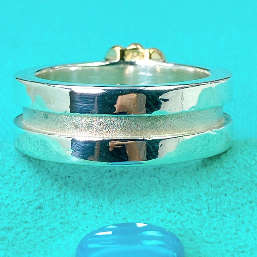 充実の品 美品✨ティファニー グルーヴド コンビ リング 約10号 シルバー アクセサリー
