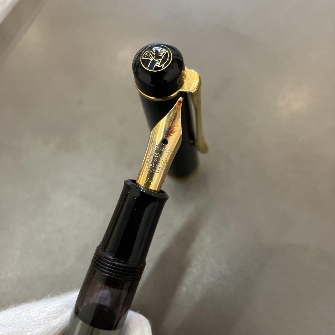 ペリカン Pelikan M200 シルバーと黒のマーブル万年筆 M
