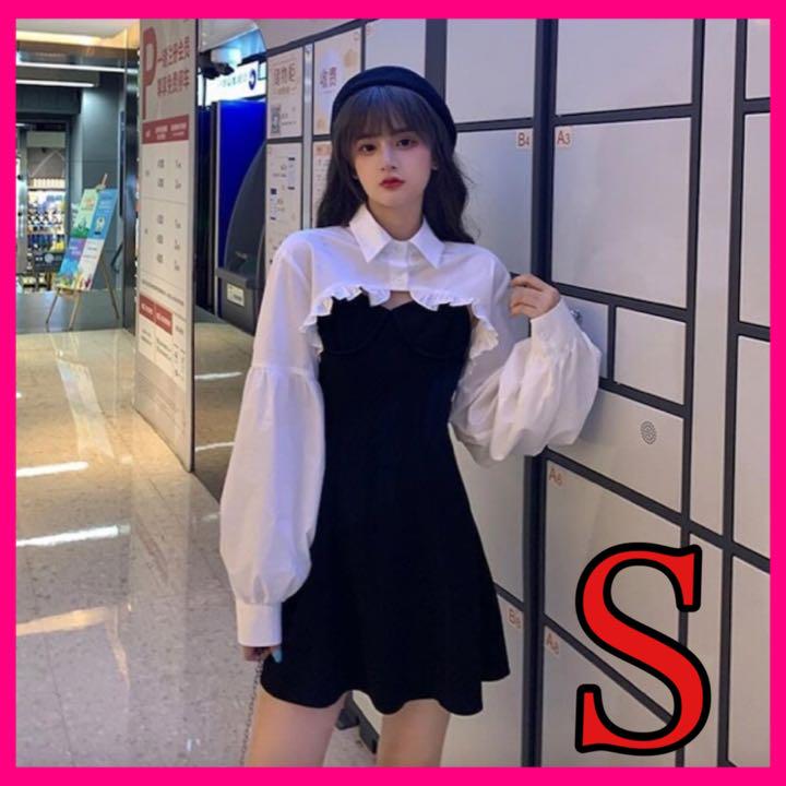 大人気 新品 S 韓国 オルチャン ミニ トップス ワンピース ロリ 地雷系