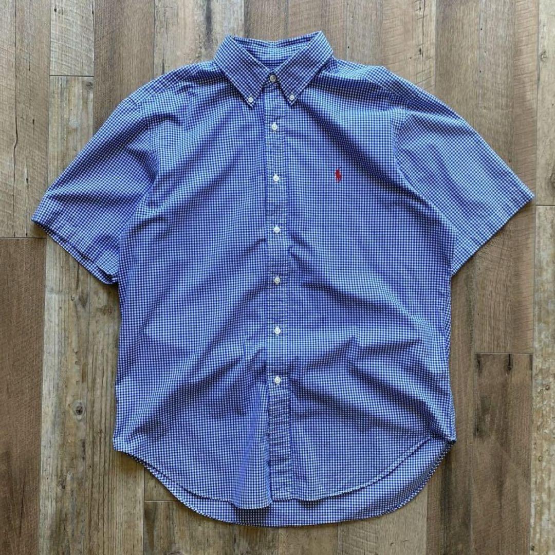美品 90s polo by Ralph Lauren ギンガムチェック 半袖 90s Ralph lauren ギンガムチェック半袖シャツ TILDEN M | 古着