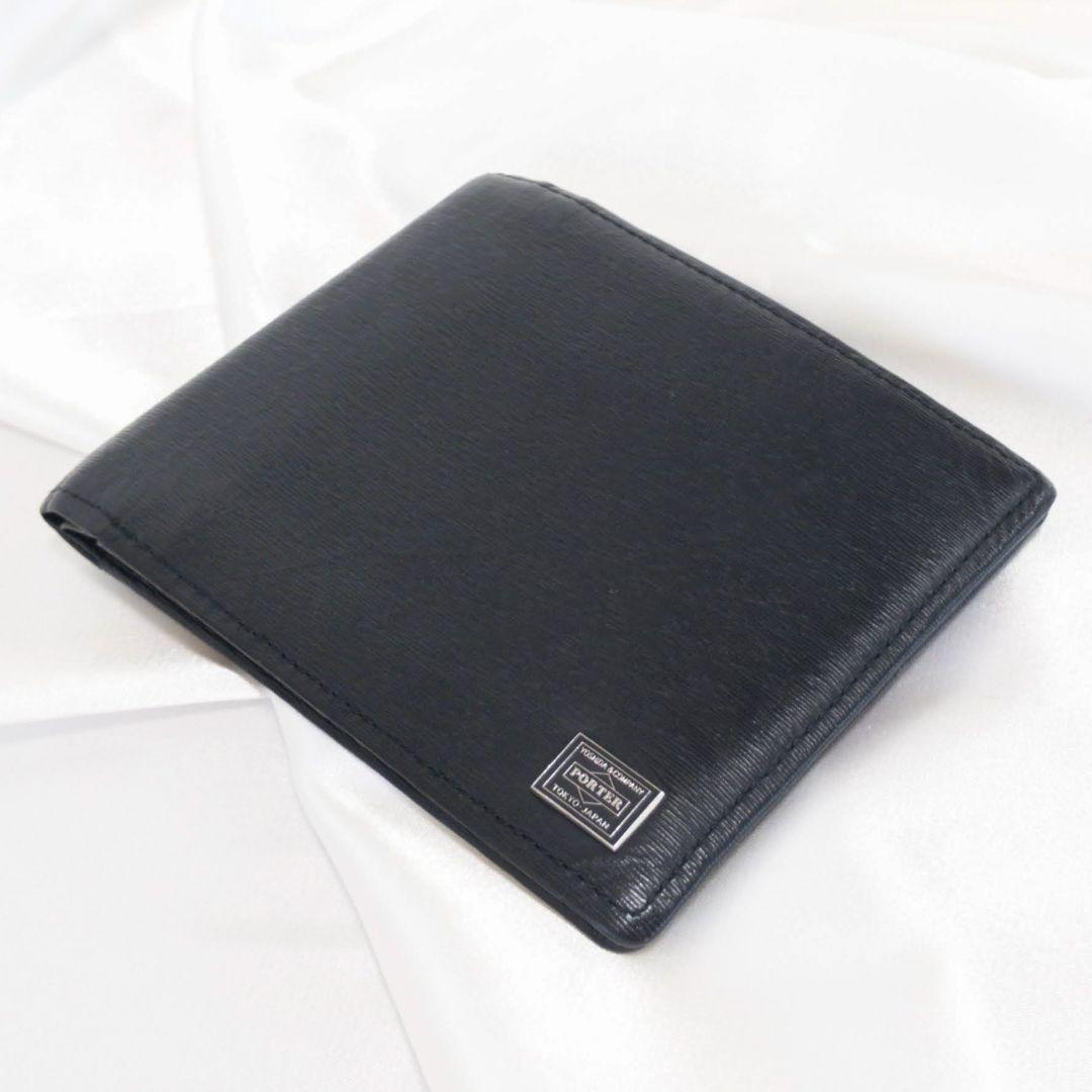 【極美品】PORTER　ポーター　カレント　二つ折り財布　札入れ　オールレザー