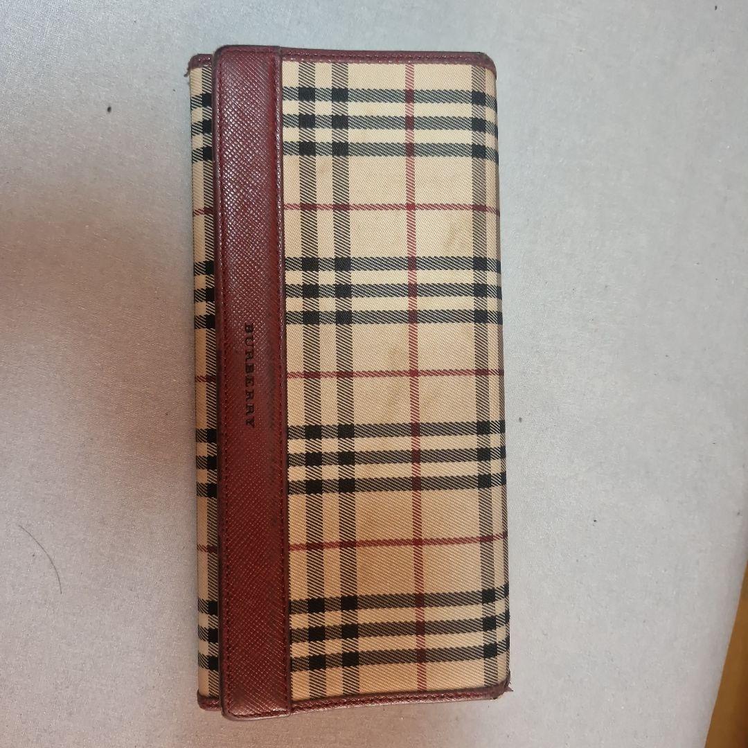 BURBERRY 長財布 レッド バーバリーチェック バーバリー 長財布 小銭入れ 札入れ ノバチェック柄 レッド