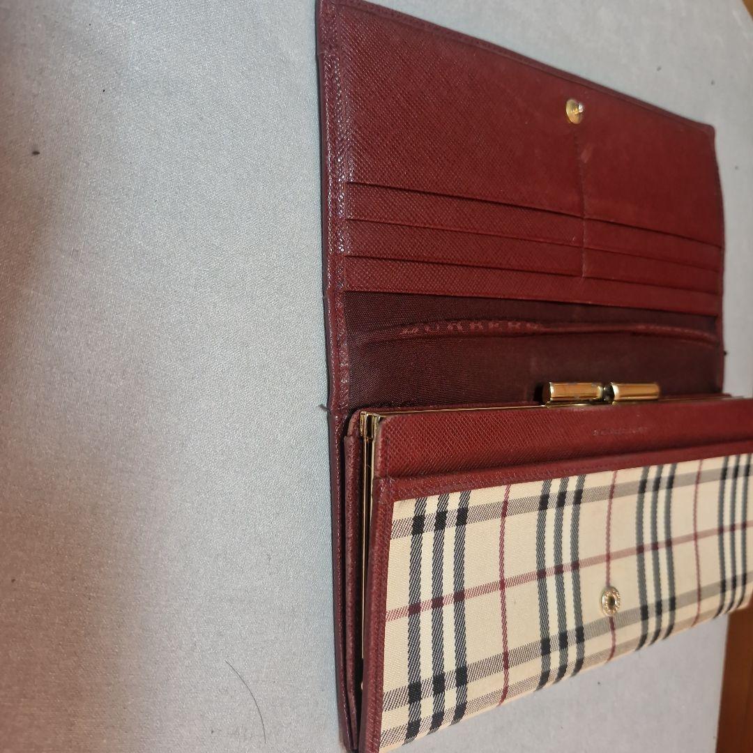 BURBERRY 長財布 レッド バーバリーチェック バーバリー 長財布 小銭入れ 札入れ ノバチェック柄 レッド