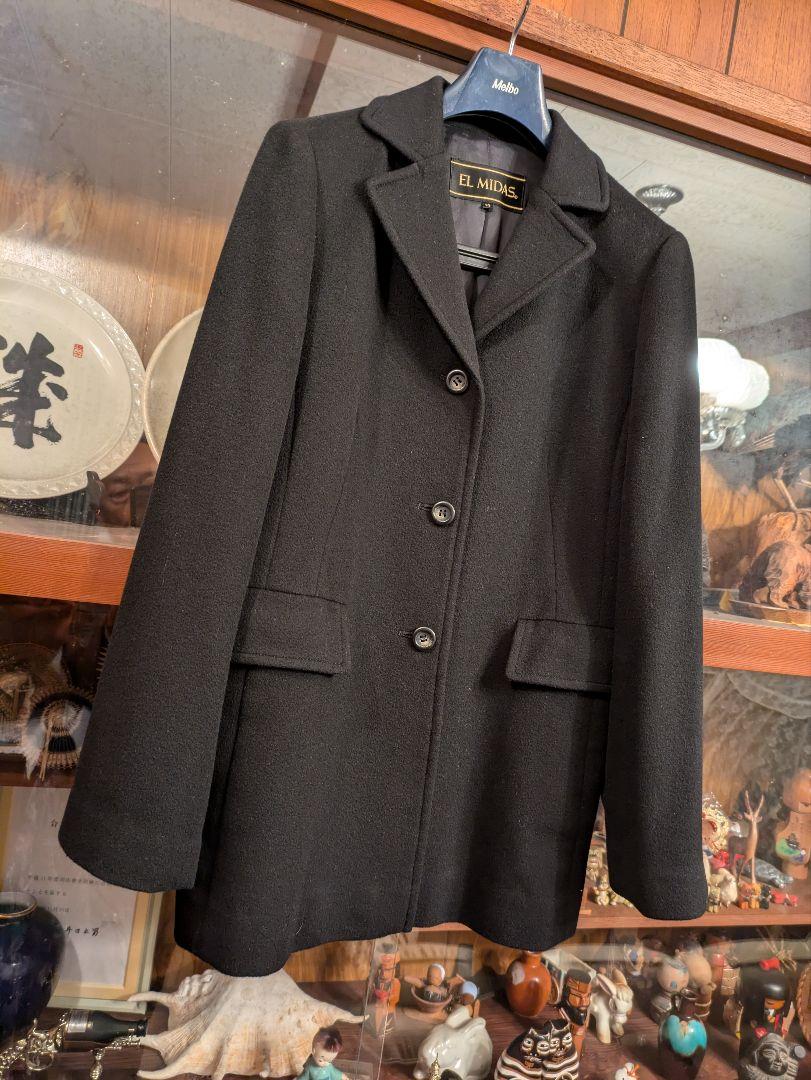 貴婦人の街角　極上ピュアカシミアコート　漆黒　百貨店購入