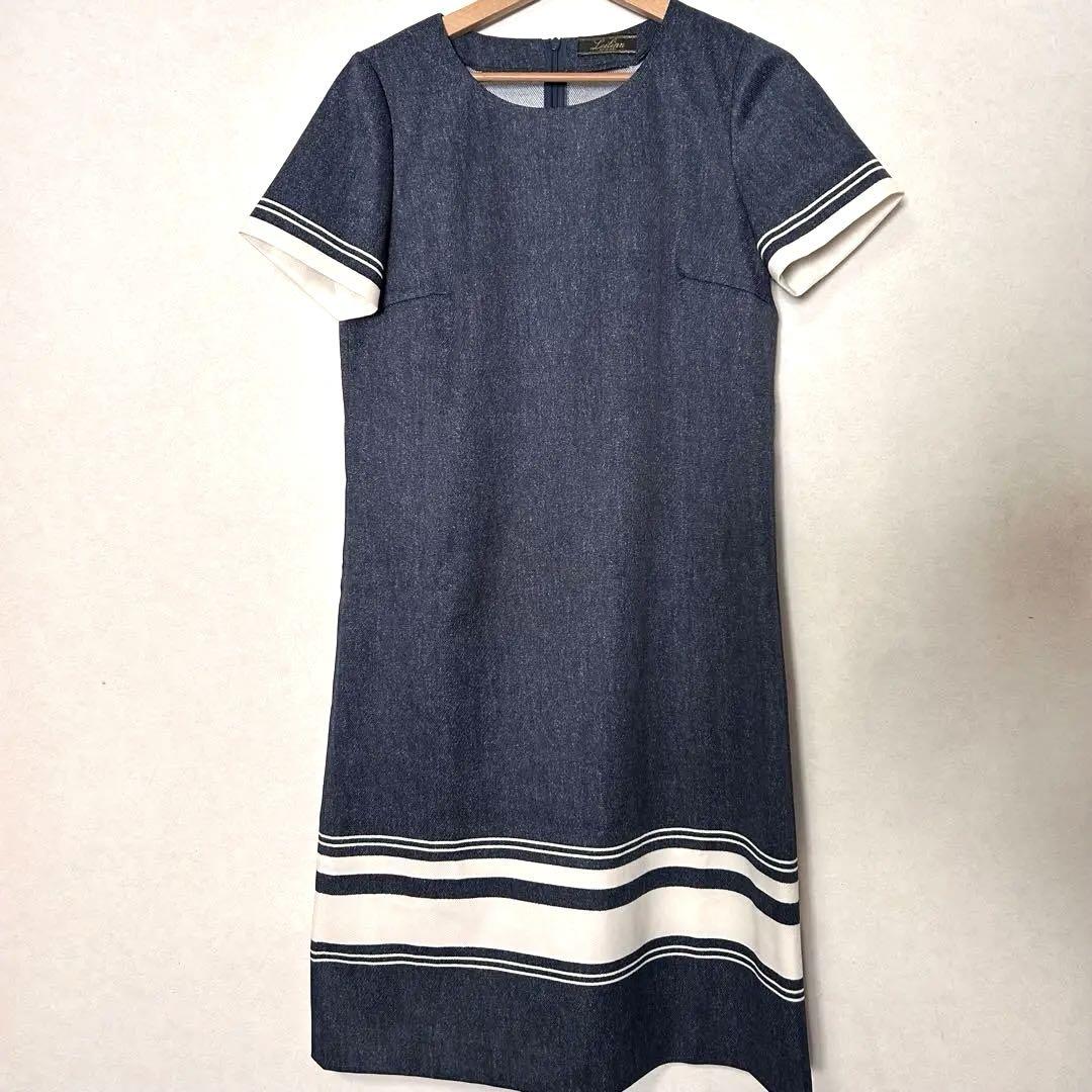 レリアン leilian レディース　半袖ワンピース　9号　M 夏　デニム風
