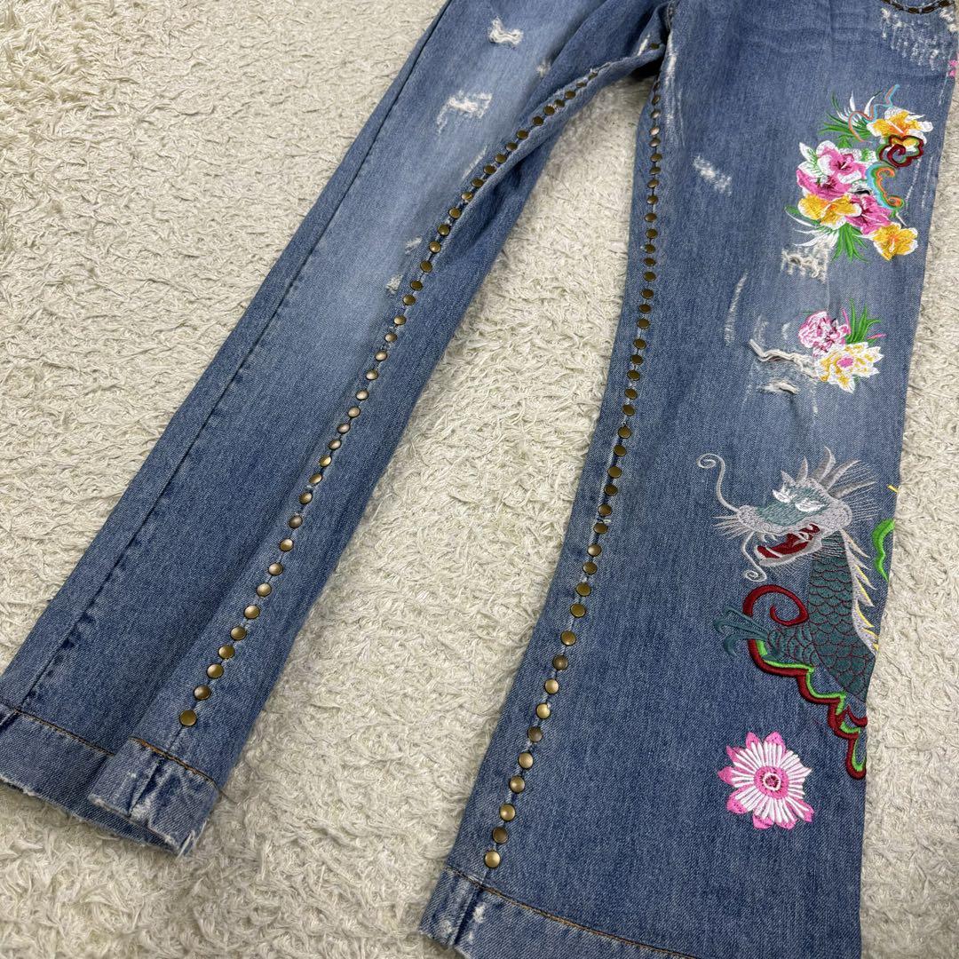 希少✨ドルチェ＆ガッバーナ デニム 刺繍 HAWAII スタッズ ロゴプレート
