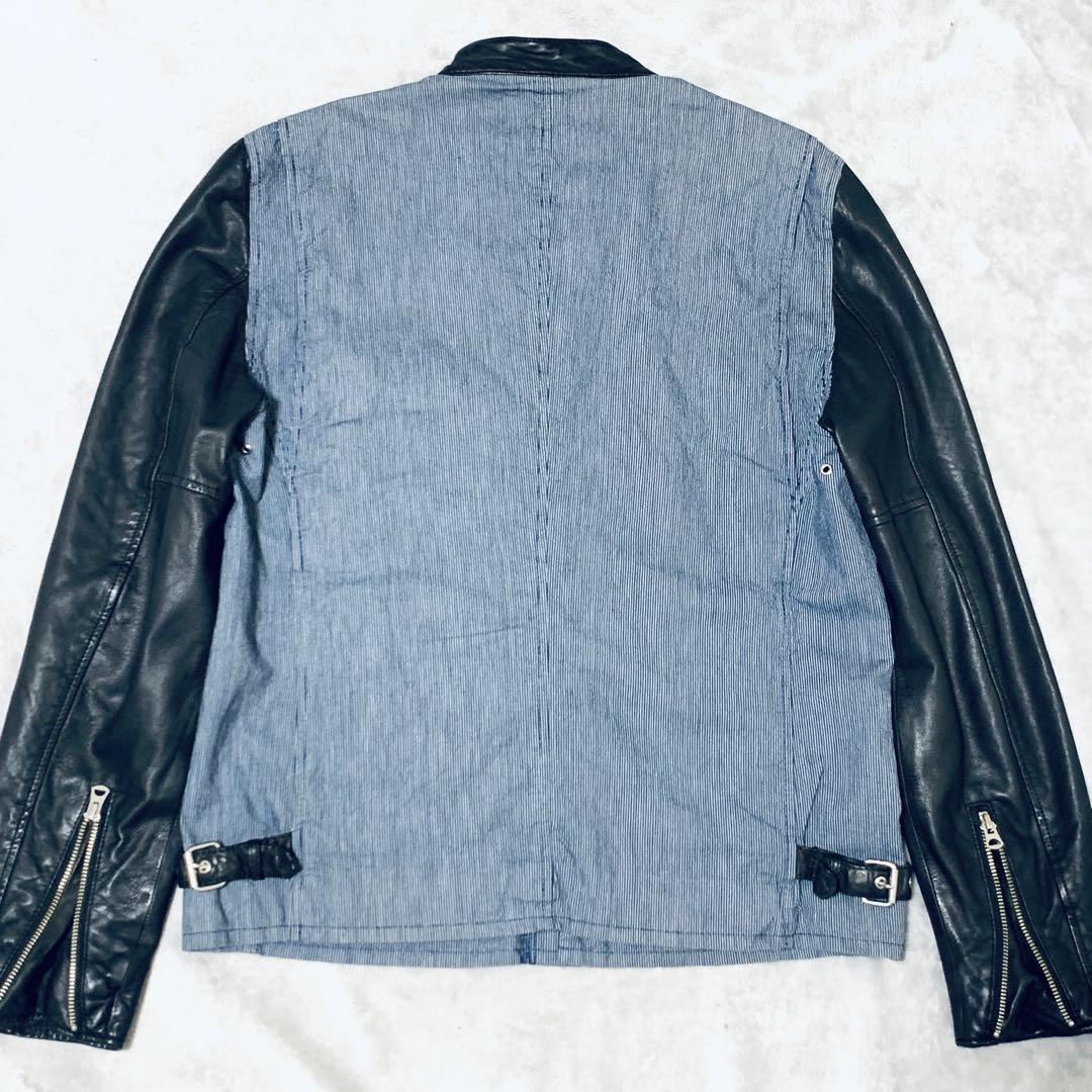 Schott Riders Jacket Denim&Leather 切り替えL