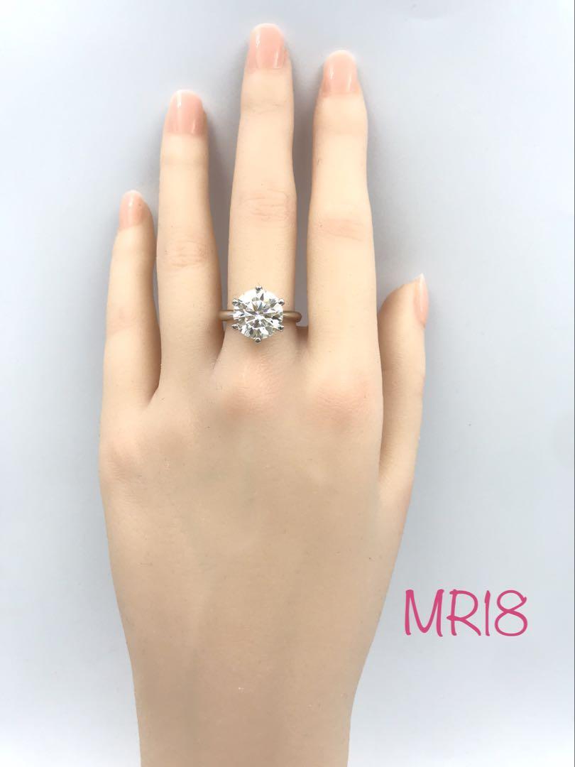 MR18／ 13号 5ct 5カラット 11㎜ モアサナイト リング 925