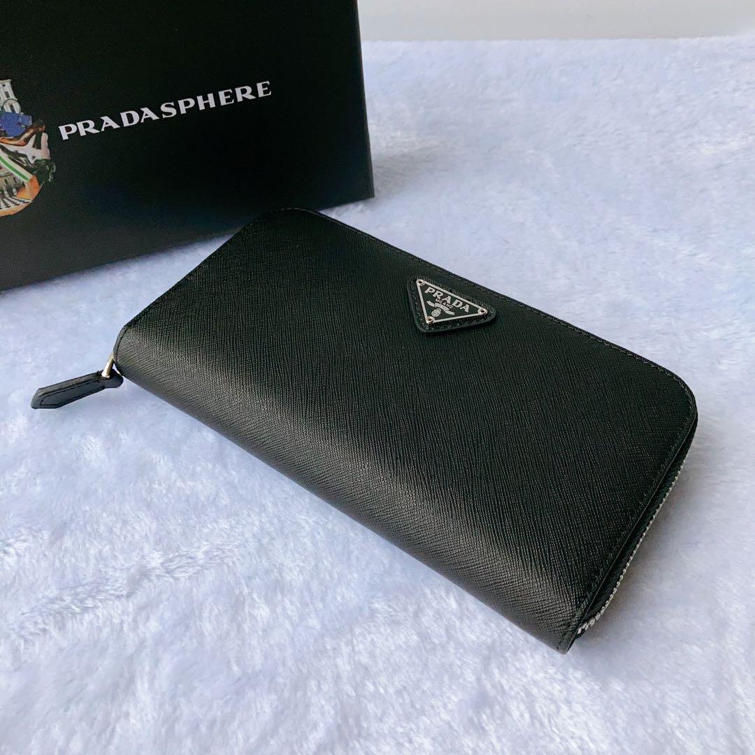 PRADA サフィアーノ トライアングルロゴ ロングウォレット 長財布