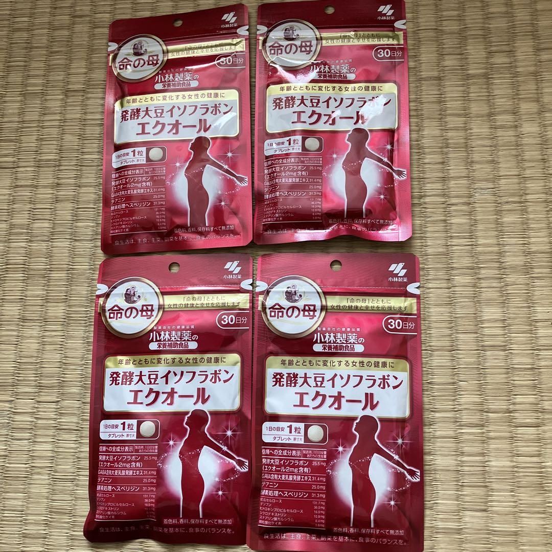 小林製薬 大豆イソフラボンエクオール 30日分×4袋 ➆ 【正規品質保証 ...