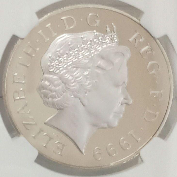 1999 ダイアナ追悼 5ポンド プルーフ銀貨 NGC PF68UC ⑳