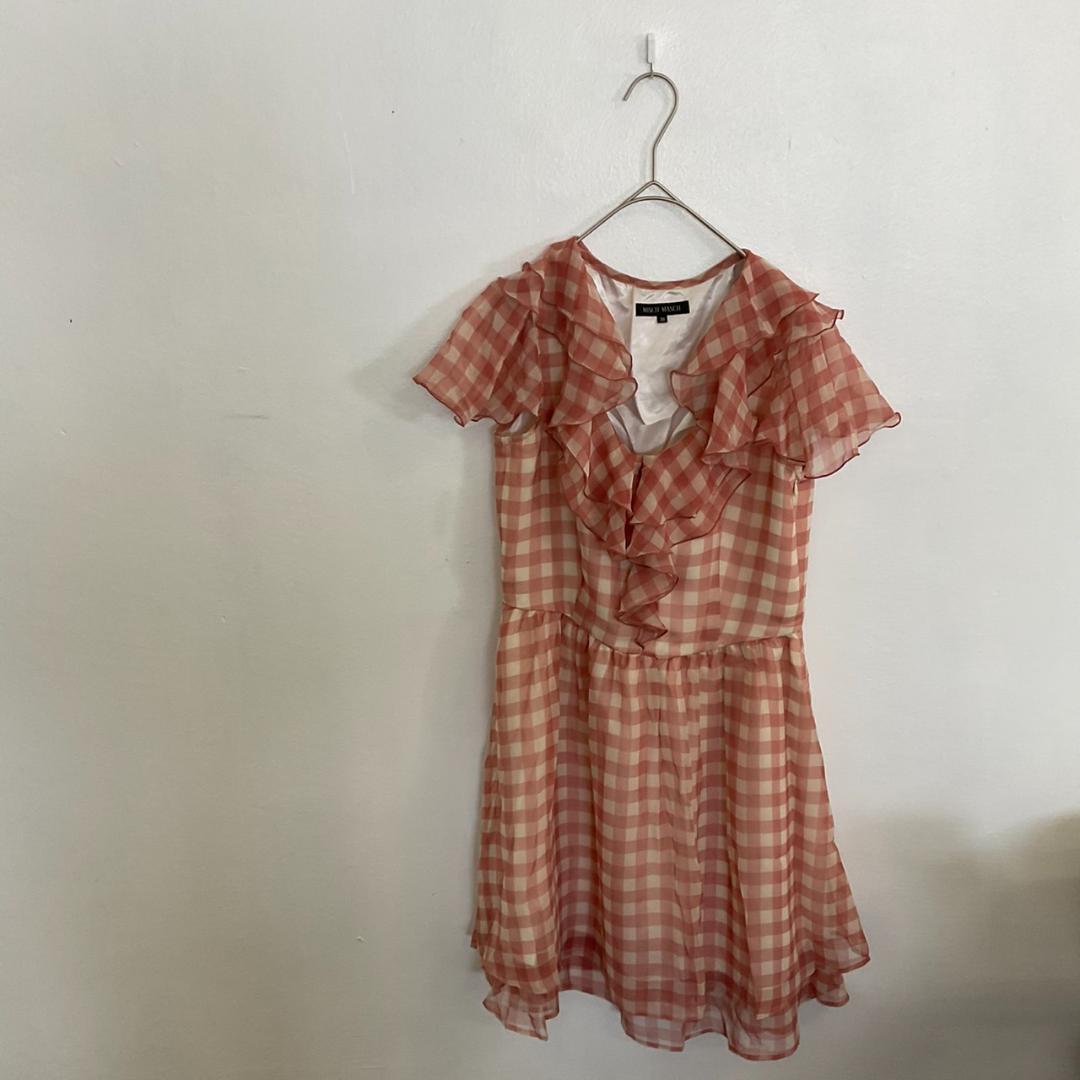F0450　【MISCH MASCH】 半袖ワンピース　38サイズ　ピンク