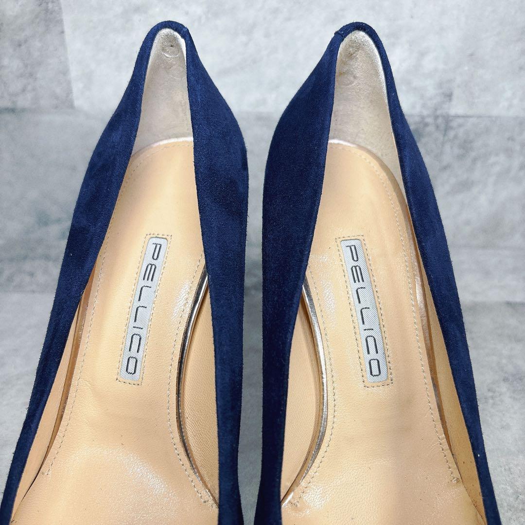 未使用級✨ペリーコ パンプス 24 ポインテッドトゥ スエード ネイビー 未使用級✨ペリーコ パンプス 24 ポインテッドトゥ スエード ネイビー