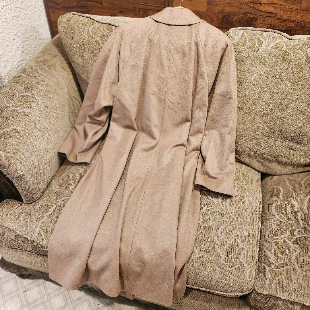 美品　東京スタイル　ピュアカシミヤ100%　ロングコート　キャメルベージュ　XL レディース11号 東京スタイル カシミヤ100% ロングコート
