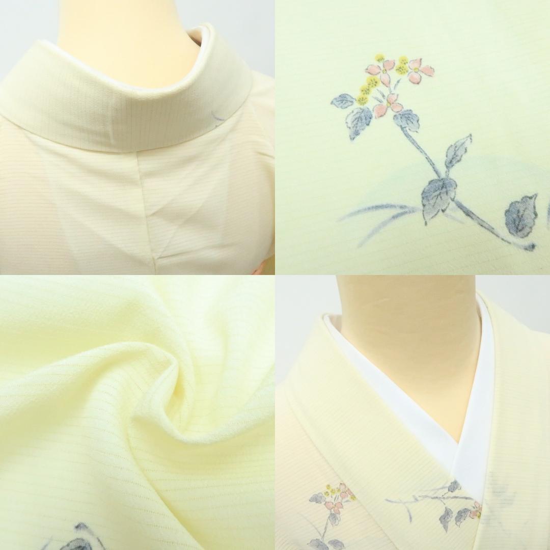 Y3204◇美品 洗える夏着物 絽 高級ポリエステル 手縫い トール