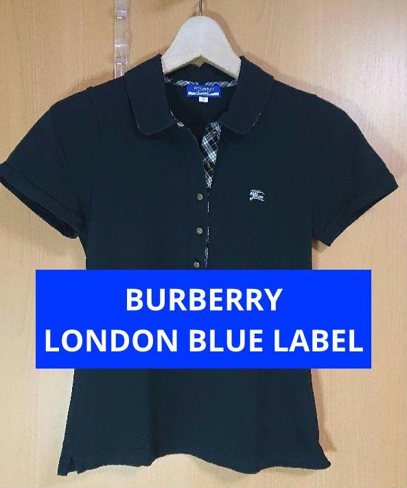 試着のみ　BURBERRY BLUE LABELネイビー 半袖ポロシャツ 40 試着のみBURBERRY BLUE LABELネイビー 半袖ポロシャツ 40