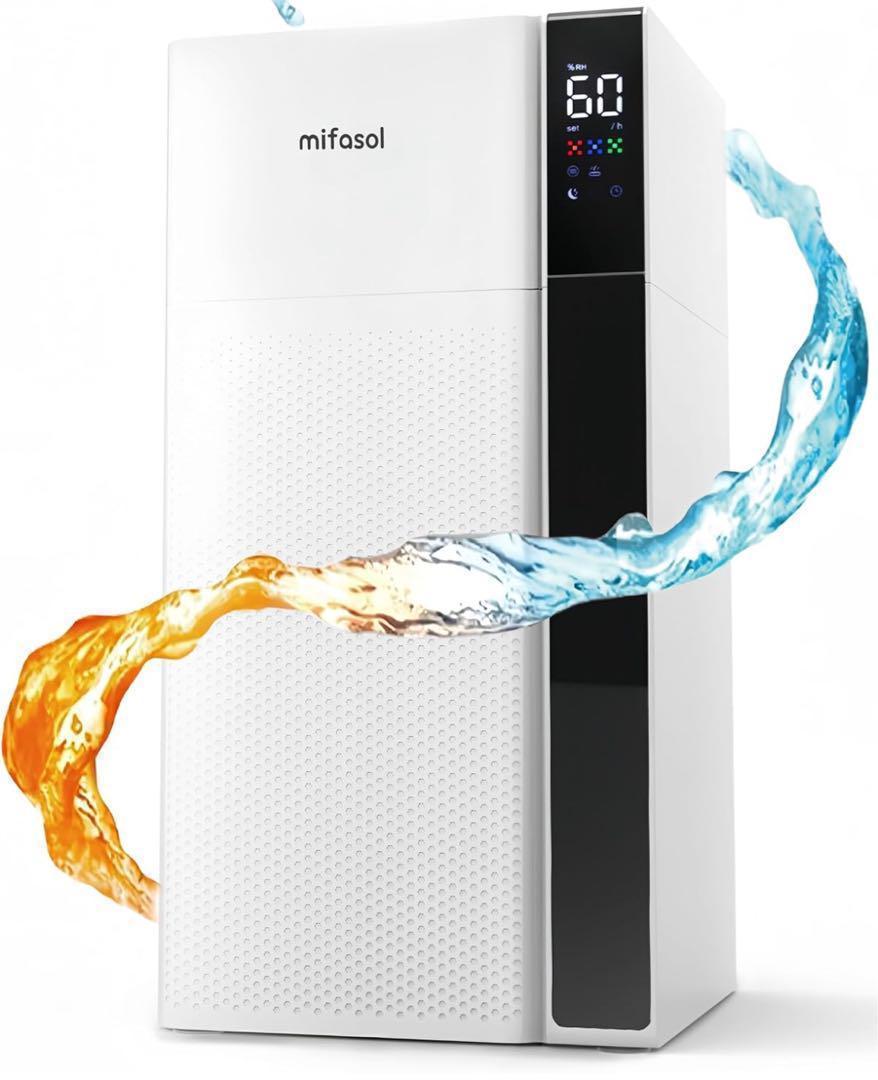 mifasol ハイブリッド加湿器 20L 80畳 30dB静音連続60時間 Amazon.co.jp: Mifasol 加湿器 ハイブリッド式 スチーム式 大