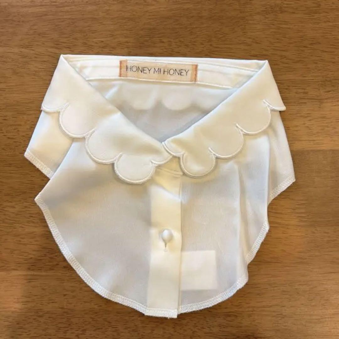 HONEY M HONEY スカラップつけ襟 ホワイト