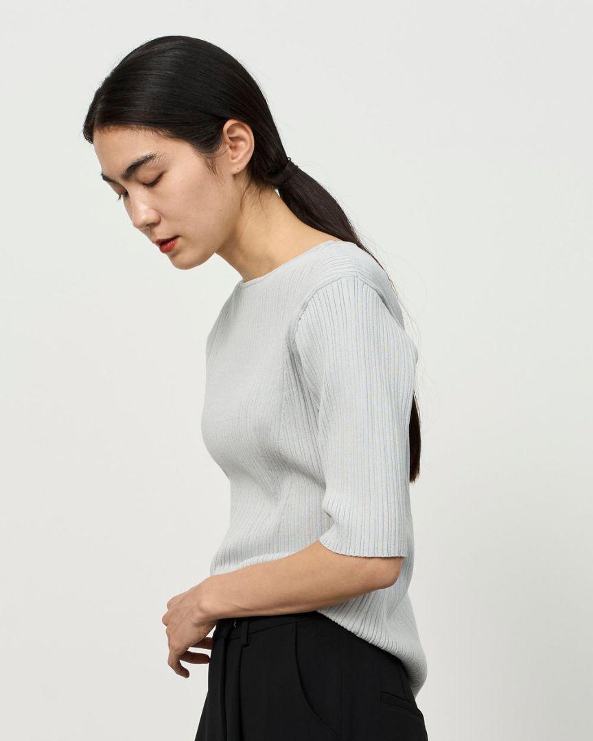 うるか様　SOEJU ソージュ 25SS ランダムリブ５分袖ニット　Ｍ