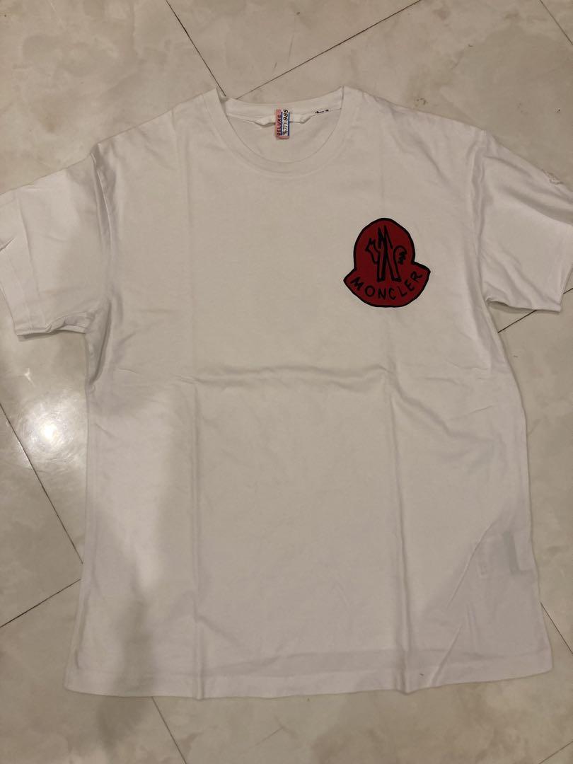 サイズXL】モンクレール MONCLER 半袖Tシャツ 胸元ロゴ　ホワイト