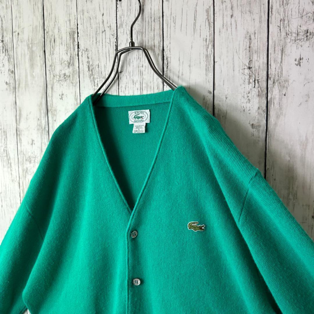 【あいみょん着用】USA製 IZOD LACOSTE カーディガン グリーン L IZOD ラコステ あいみょん着用 カーディガンニット L グリーン