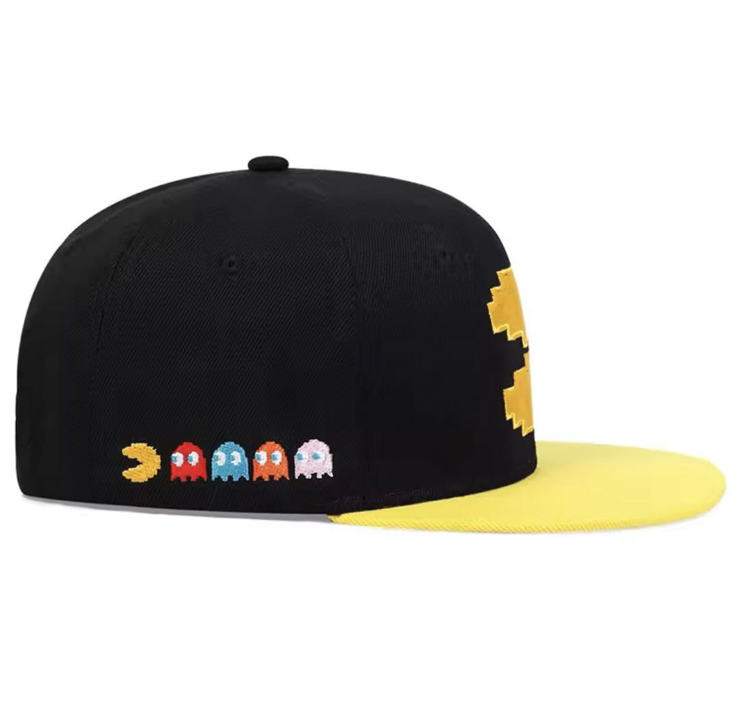 【未開封】【非売品】パックマン　黒帽子　キャラクターシール付き 未開封】【非売品】パックマン 黒帽子 キャラクターシール付き