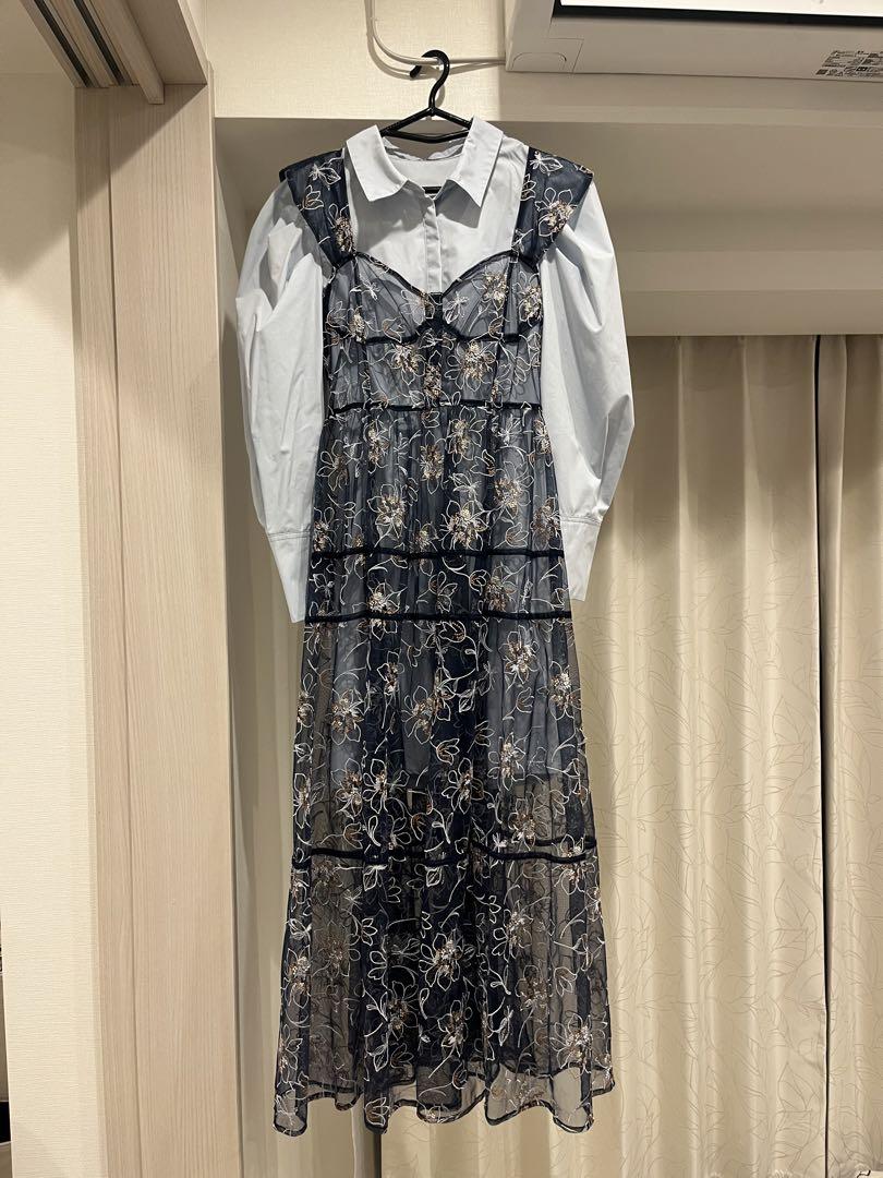 リリーブラウン LILY BROWN シャツコンビワンピース