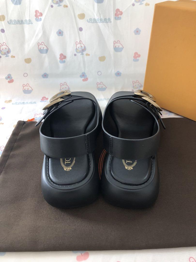 箱付き　TOD'S バックル付きスポーツサンダル ブラック37