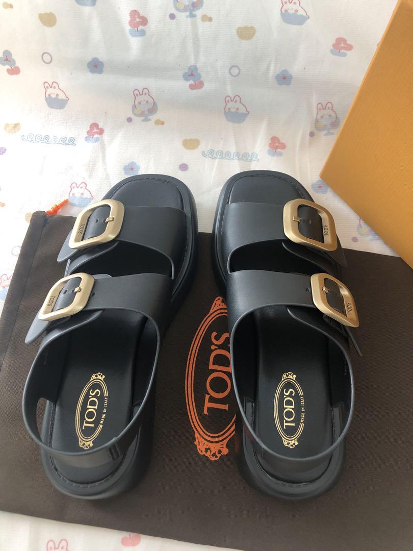 箱付き　TOD'S バックル付きスポーツサンダル ブラック37