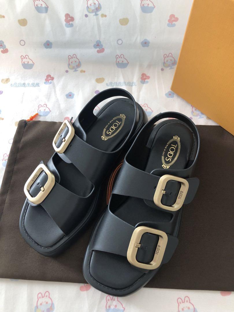 箱付き　TOD'S バックル付きスポーツサンダル ブラック37