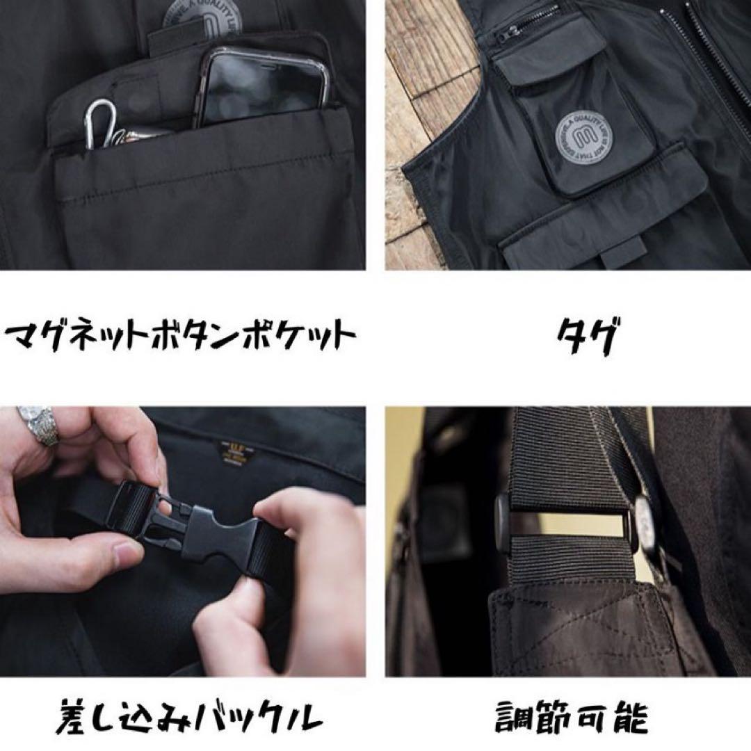 2wayタクティカルベスト　バッグ マルチポケット　軽量作業着　釣り日曜大工撮影