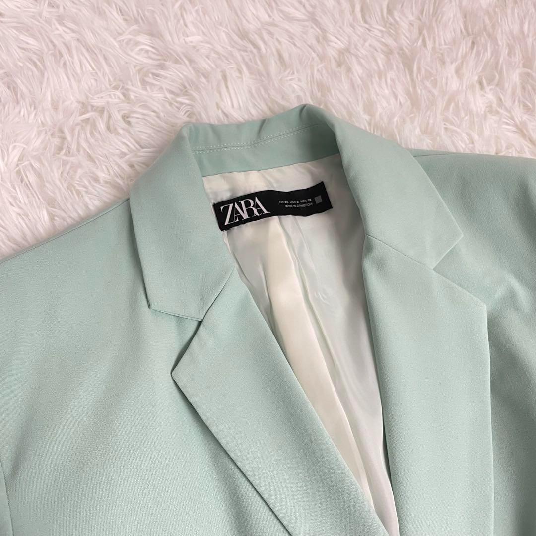 未使用級✨希少カラー✨ザラ✨シングルセットアップスーツ✨XL40✨ターコイズ✨緑