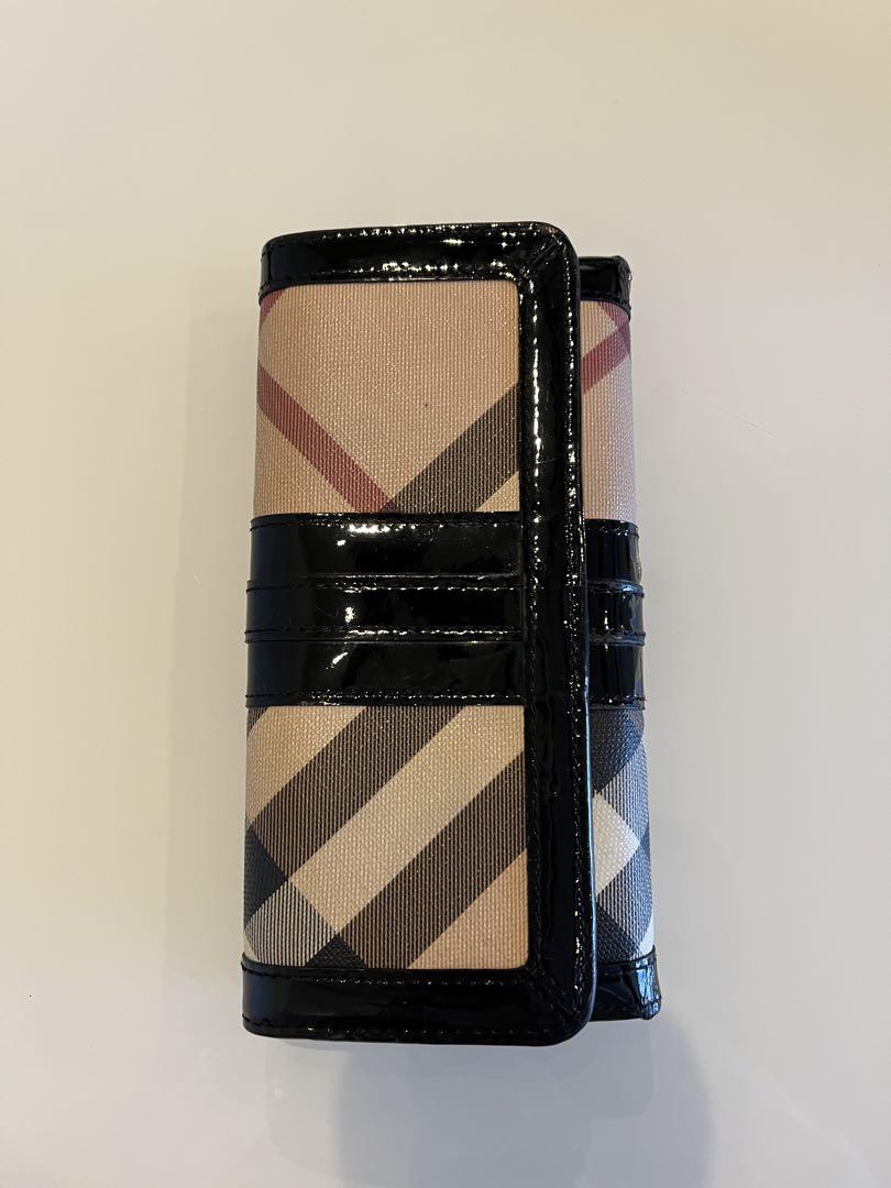 Burberry♡長財布　ノバチェック　両面開き　ベージュブラック　エナメル
