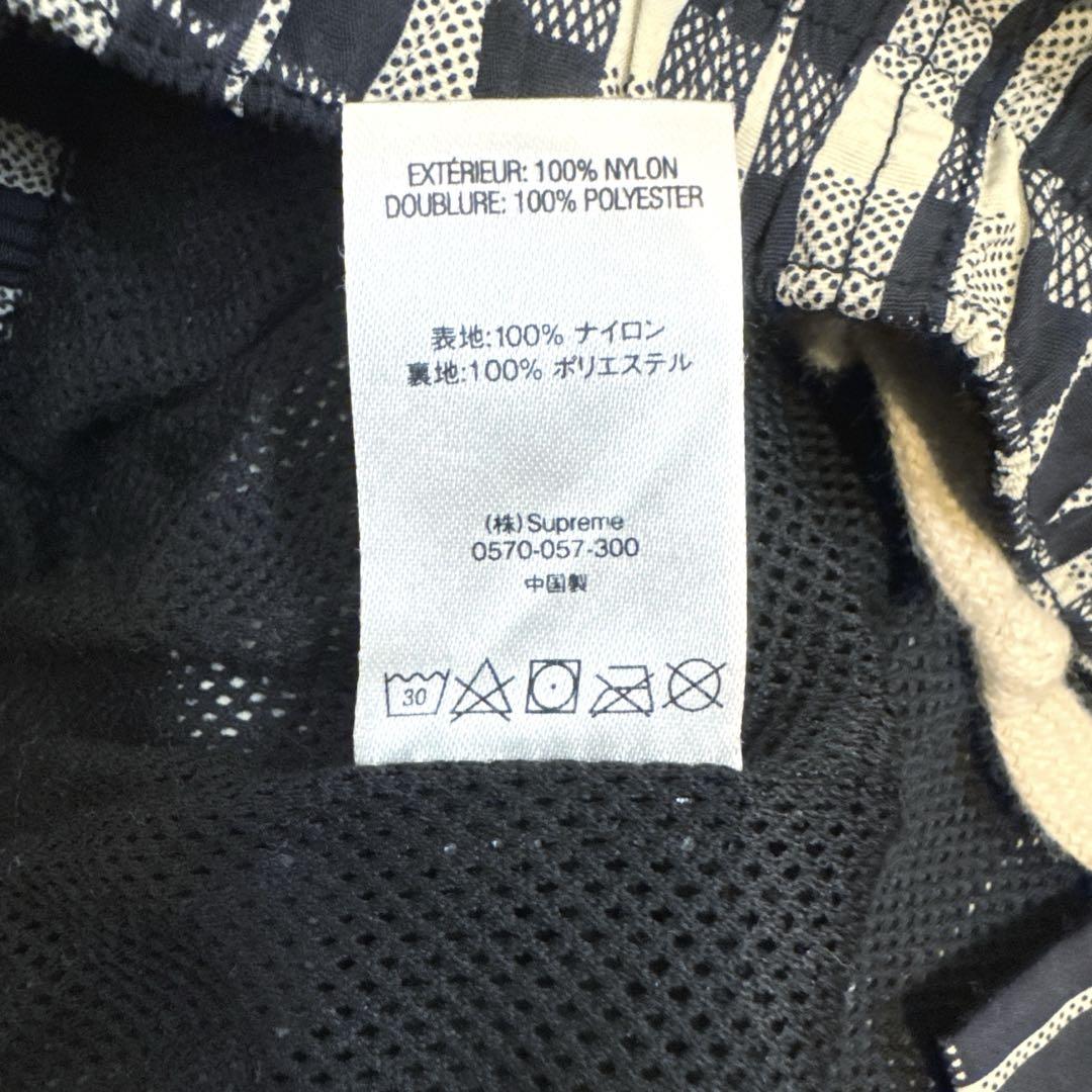 supreme シュプリーム チェック ナイロンパンツ 白　黒　BLACK