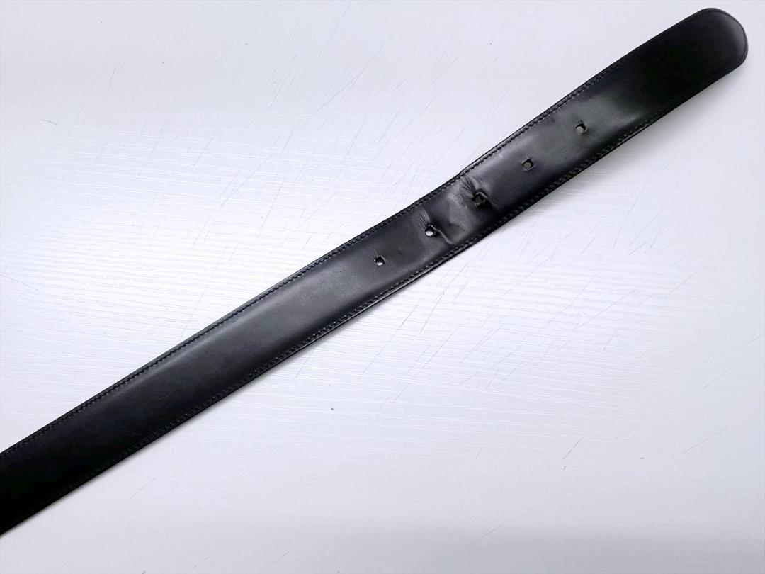 カルティエ　C　ドゥ　カルティエ　レザー　ベルト　黒　ゴールド