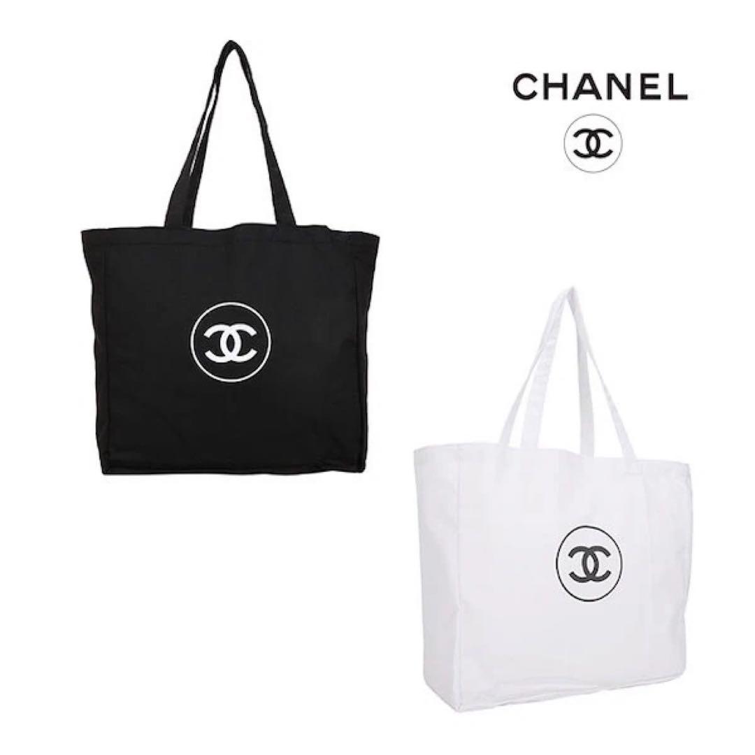 CHANEL シャネル ノベルティ トートバッグ ブラック ホワイト