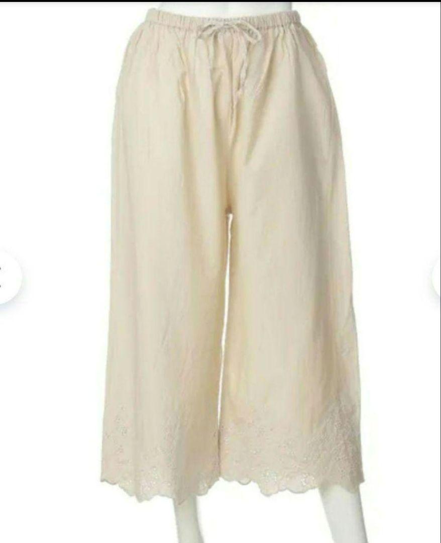 アンティークフランス ドロワーズ ペチパンツ 草花アイレット